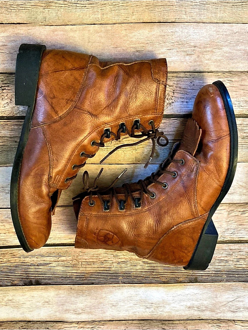 Ariat Lace-Up Fringe Boot Fringe Lace-Up Boots Brown US 6.5 B Wear inside heel - Picture 4 of 12